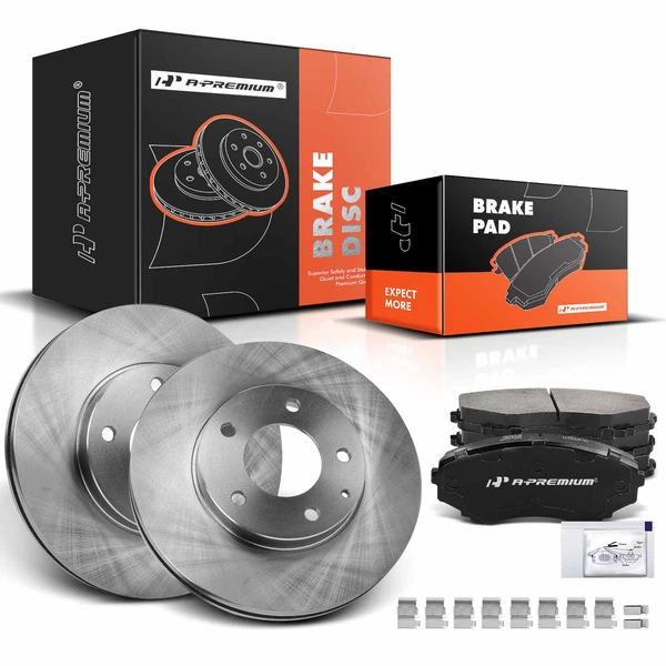 2000-2006 Mazda MPV Disc Brake Rotors and Ceramic Pads Kit, 6 Pcs, Front Driver & Passenger, A-Premium, APBRPR842
