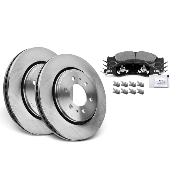 Disc Brake Rotors and Ceramic Pads Kit, 6 Pcs, Front Driver & Passenger, A-Premium, APBRPR340