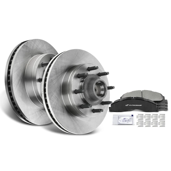 Disc Brake Rotors and Ceramic Pads Kit, 6 Pcs, Front Driver & Passenger, A-Premium, APBRPR472