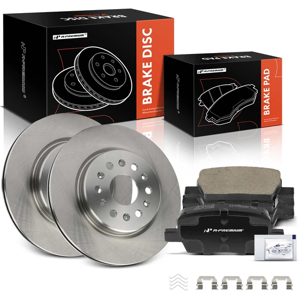 2019-2020 Chevrolet Blazer Disc Brake Rotors and Ceramic Pads Kit, 6 Pcs, Rear Driver & Passenger, A-Premium, APBRPR1619