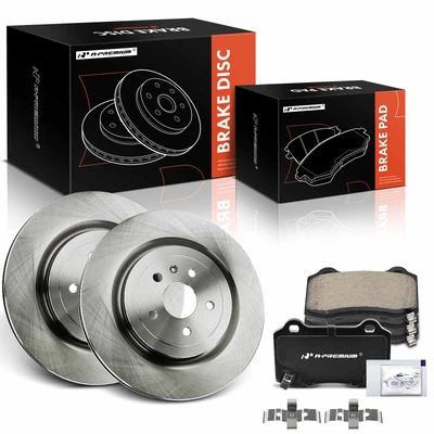 6 Pcs Rear Disc Brake Rotors & Ceramic Brake Pads