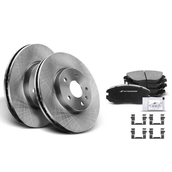2014-2020 Chevrolet Impala Disc Brake Rotors and Ceramic Pads Kit, 6 Pcs, Front Driver & Passenger, A-Premium, APBRPR343