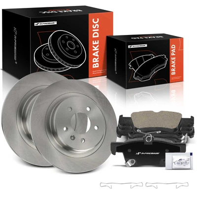 6 Pcs Rear Disc Brake Rotors & Ceramic Brake Pads