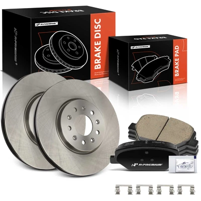 6 Pcs Front Disc Brake Rotors & Ceramic Brake Pads