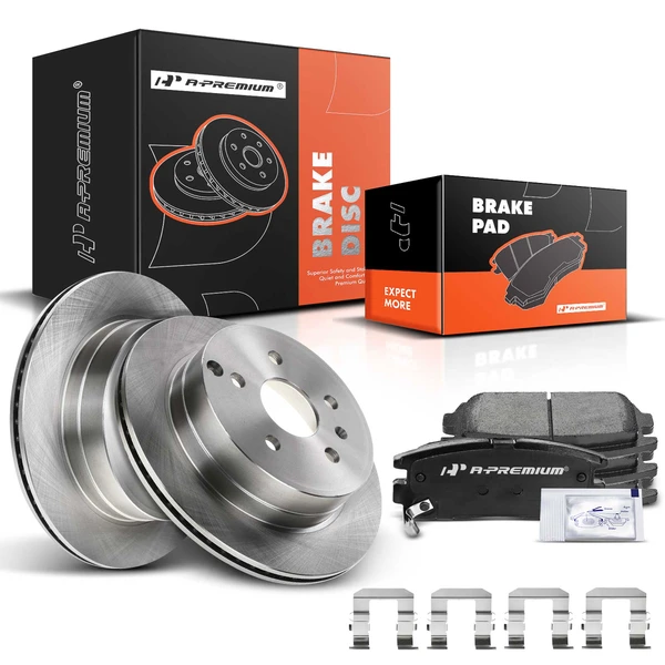 2010-2017 GMC Terrain Disc Brake Rotors and Ceramic Pads Kit, 6 Pcs, Rear Driver & Passenger, A-Premium, APBRPR046