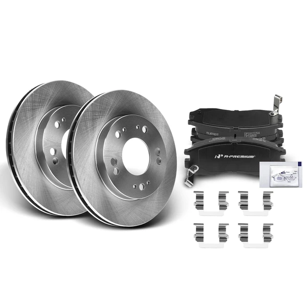Disc Brake Rotors and Ceramic Pads Kit, 6 Pcs, Front Driver & Passenger, A-Premium, APBRPR048
