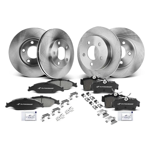 Disc Brake Rotors and Ceramic Pads Kit, 12 Pcs, Front & Rear, A-Premium, APBRPR342