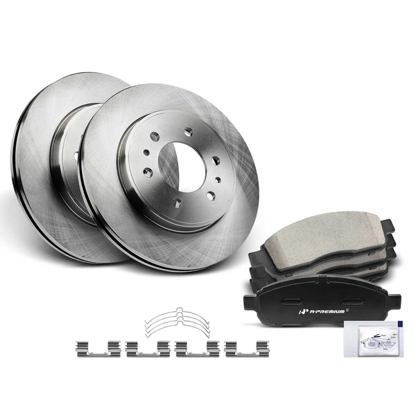 Disc Brake Rotors and Ceramic Pads Kit, 6 Pcs, Front Driver & Passenger, A-Premium, APBRPR1301