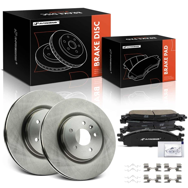 Disc Brake Rotors and Ceramic Pads Kit, 6 Pcs, Front Driver & Passenger, A-Premium, APBRPR1804