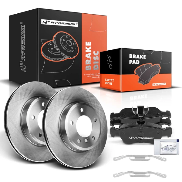 Disc Brake Rotors and Ceramic Pads Kit, 6 Pcs, Front Driver & Passenger, A-Premium, APBRPR044