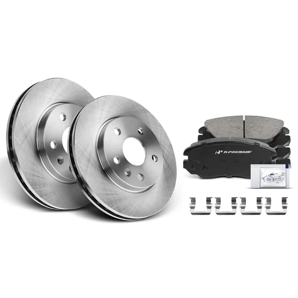 2011-2012 2016-2017 Buick Regal Disc Brake Rotors and Ceramic Pads Kit, 6 Pcs, Front Driver & Passenger, A-Premium, APBRPR050