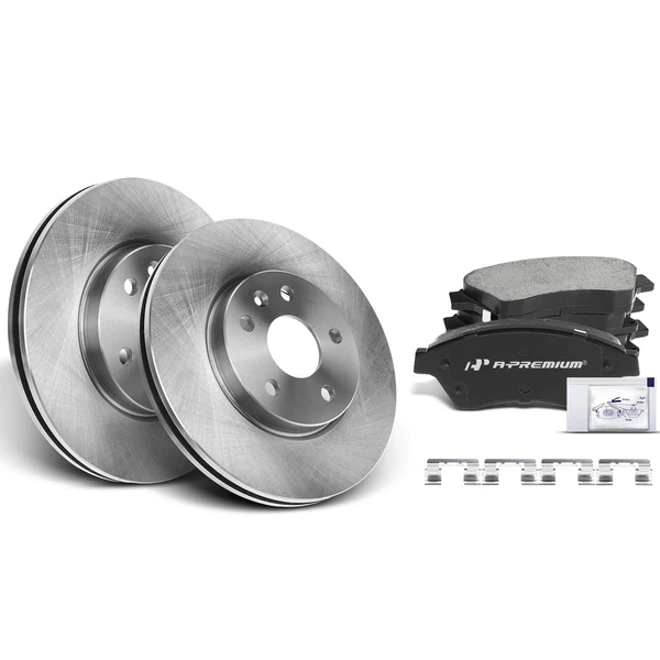 2011-2015 Chevrolet Cruze Disc Brake Rotors and Ceramic Pads Kit, 6 Pcs, Front Driver & Passenger, A-Premium, APBRPR051