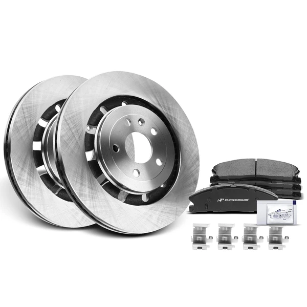 2014-2018 Ford Special Service Police Sedan Disc Brake Rotors and Ceramic Pads Kit, 6 Pcs, Front Driver & Passenger, A-Premium, APBRPR193