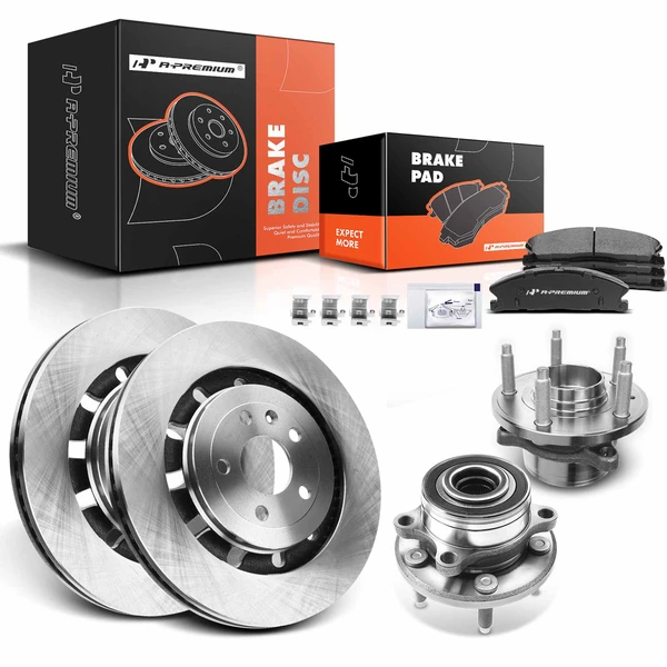 Disc Brake Rotors and Ceramic Pads Kit with Calipers, 8 Pcs, Front Driver & Passenger, A-Premium, APBRPR776