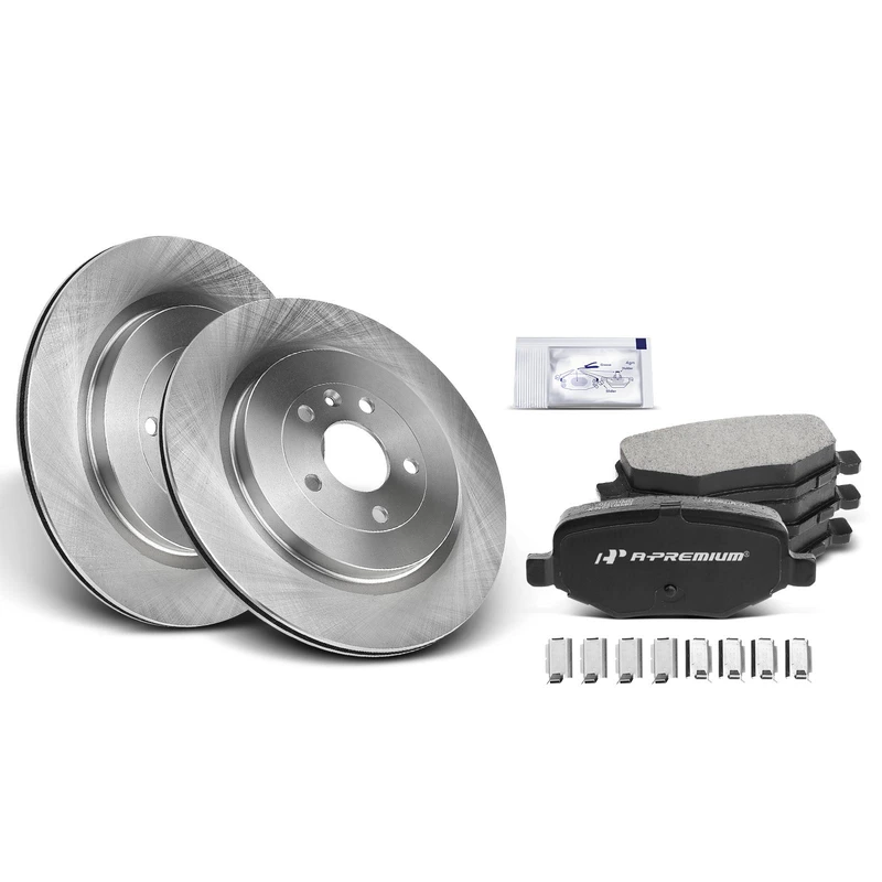 Brake Pad and Rotor Kit, 6 Pcs, Rear Driver & Passenger, A-Premium, APBRPR344