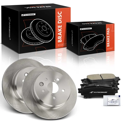 6 Pcs Rear Disc Brake Rotors & Ceramic Brake Pads