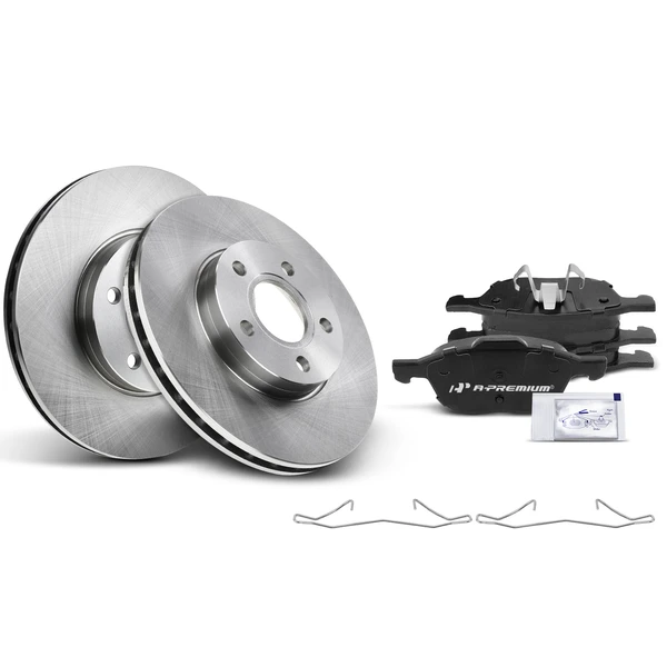 Disc Brake Rotors and Ceramic Pads Kit, 6 Pcs, Front Driver & Passenger, A-Premium, APBRPR049