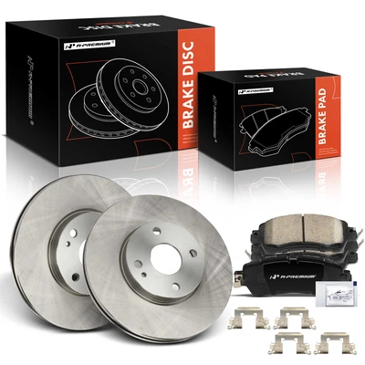 6 Pcs Front Disc Brake Rotors & Ceramic Brake Pads