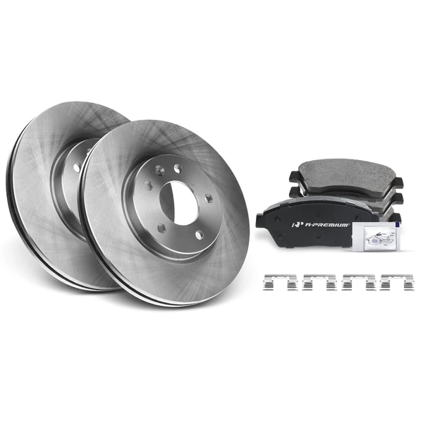 2012-2017 Buick Verano Disc Brake Rotors and Ceramic Pads Kit, 6 Pcs, Front Driver & Passenger, A-Premium, APBRPR052