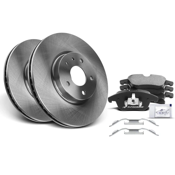 2013-2016 Lincoln MKZ Disc Brake Rotors and Ceramic Pads Kit, 6 Pcs, Front Driver & Passenger, A-Premium, APBRPR196