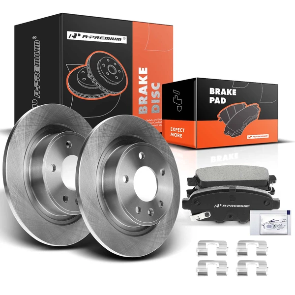 2016-2019 Buick Cascada Disc Brake Rotors and Ceramic Pads Kit, 6 Pcs, Rear Driver & Passenger, A-Premium, APBRPR415