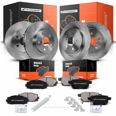 Front & Rear Disc Brake Rotors & Ceramic Brake Pads