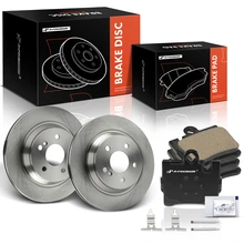 6 Pcs Rear Disc Brake Rotors & Ceramic Brake Pads