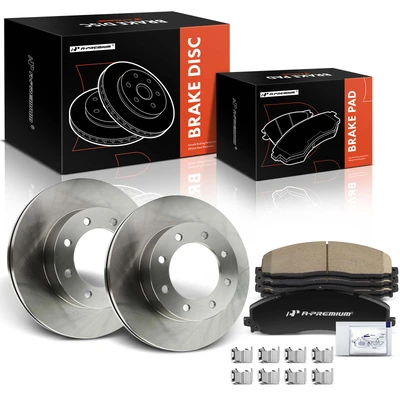6 Pcs Front Disc Brake Rotors & Ceramic Brake Pads