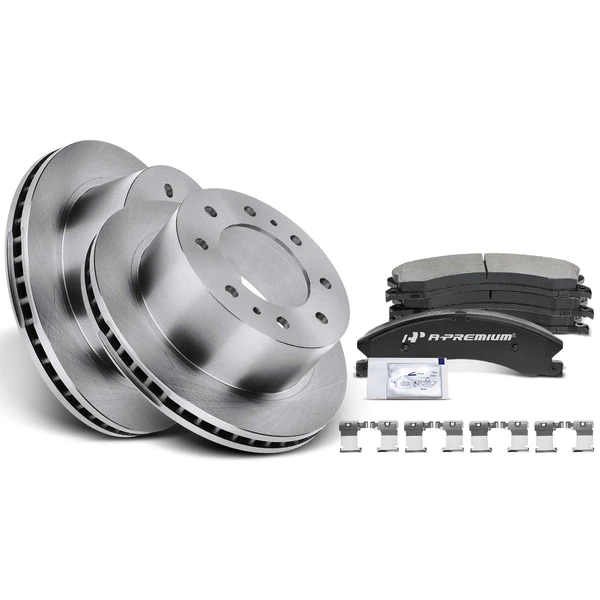 Disc Brake Rotors and Ceramic Pads Kit, 6 Pcs, Rear Driver & Passenger, A-Premium, APBRPR412