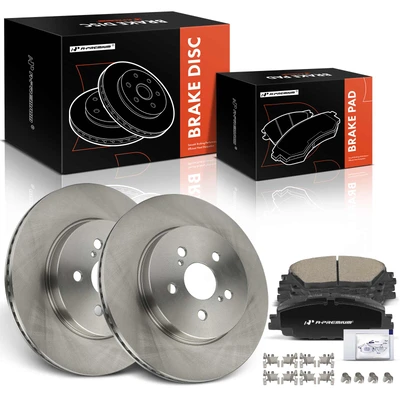 6 Pcs Front Disc Brake Rotors & Ceramic Brake Pads