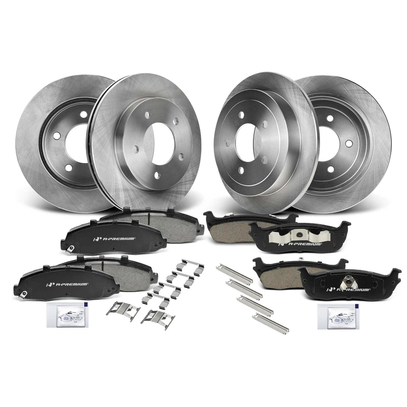 Brake Pad and Rotor Kit, 12 Pcs, Front & Rear, A-Premium, APBRPR197