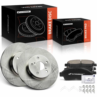 6 Pcs Front Disc Brake Rotors & Ceramic Brake Pads
