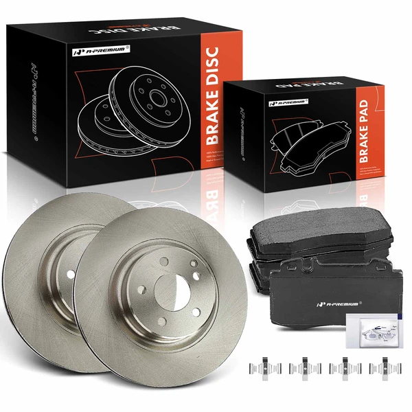 Disc Brake Rotors and Ceramic Pads Kit, 6 Pcs, Front Driver & Passenger, A-Premium, APBRPR1807