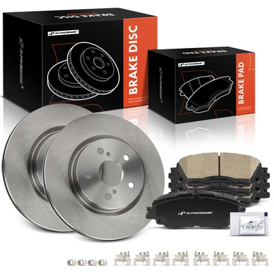 6 Pcs Front Disc Brake Rotors & Ceramic Brake Pads
