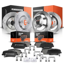 Front & Rear Disc Brake Rotors & Ceramic Brake Pads for Hyundai Santa Fe Kia