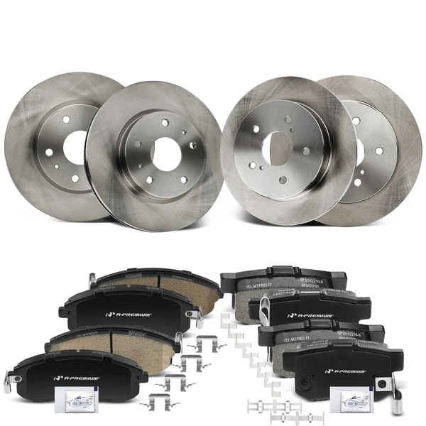 Disc Brake Rotors and Ceramic Pads Kit, 12 Pcs, Front & Rear, A-Premium, APBRPR1641