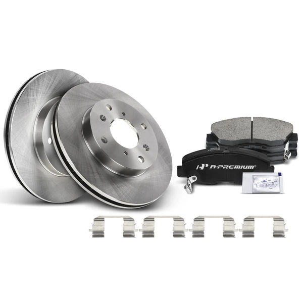 Disc Brake Rotors and Ceramic Pads Kit, 6 Pcs, Front Driver & Passenger, A-Premium, APBRPR056