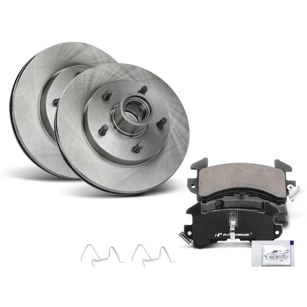 1995-1997 Chevrolet Blazer Disc Brake Rotors and Ceramic Pads Kit, 6 Pcs, Front Driver & Passenger, A-Premium, APBRPR1078