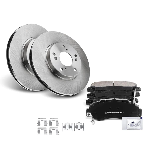 1998-2002 Honda Accord Disc Brake Rotors and Ceramic Pads Kit, 6 Pcs, Front Driver & Passenger, A-Premium, APBRPR854