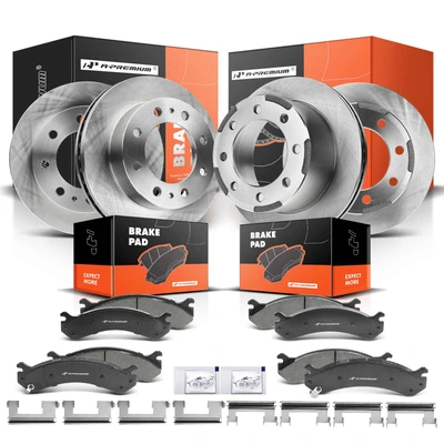 Front & Rear Disc Brake Rotors & Ceramic Brake Pads