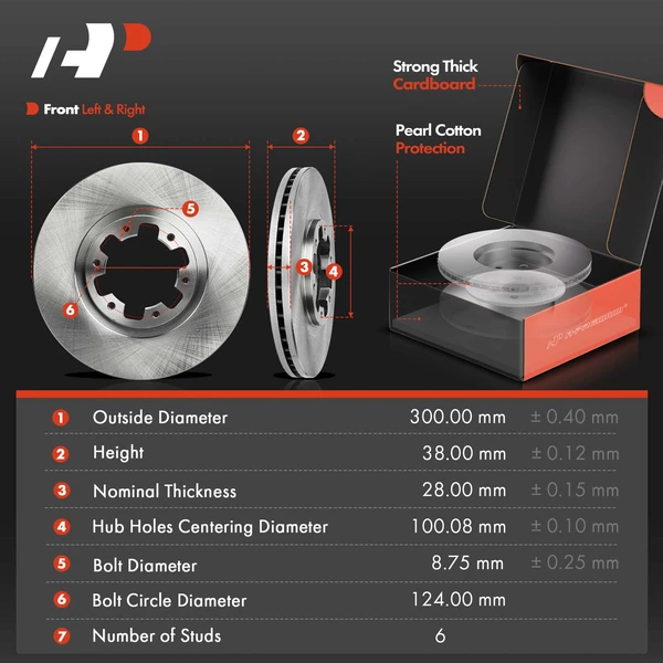 Disc Brake Rotors and Ceramic Pads Kit, 6 Pcs, Front Driver & Passenger, A-Premium, APBRPR853