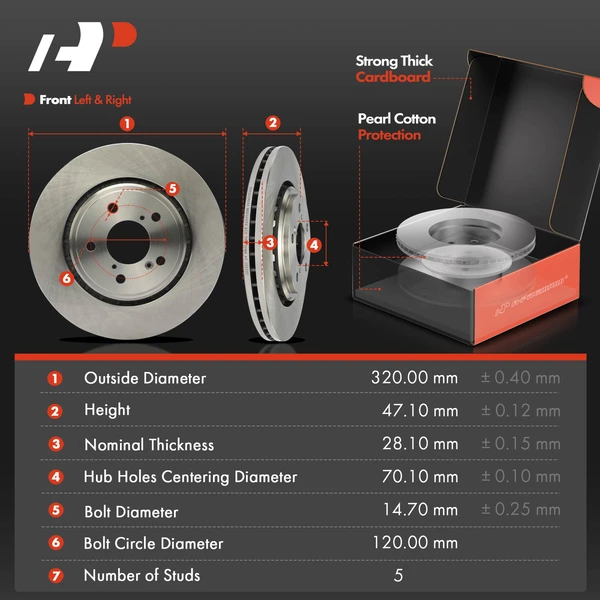 Disc Brake Rotors and Ceramic Pads Kit, 12 Pcs, Front & Rear, A-Premium, APBRPR1642