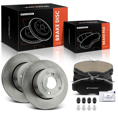 6 Pcs Front Disc Brake Rotors & Ceramic Brake Pads