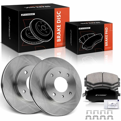 6 Pcs Front Disc Brake Rotors & Ceramic Brake Pads