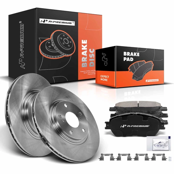 2004-2006 Lexus ES330 Disc Brake Rotors and Ceramic Pads Kit, 6 Pcs, Front Driver & Passenger, A-Premium, APBRPR856