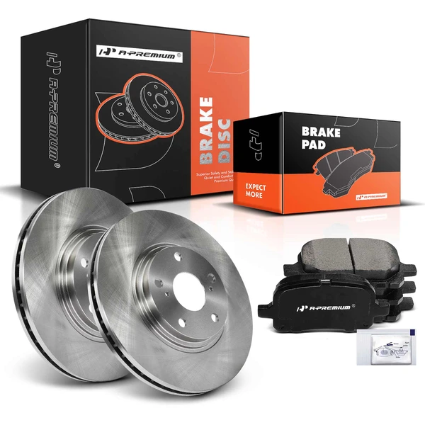 Disc Brake Rotors and Ceramic Pads Kit, 6 Pcs, Front Driver & Passenger, A-Premium, APBRPR857
