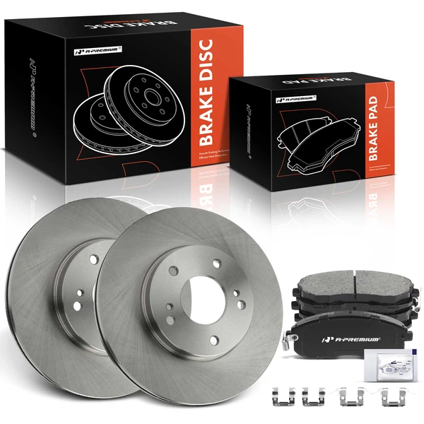 2000-2001 INFINITI I30 Disc Brake Rotors and Ceramic Pads Kit, 6 Pcs, Front Driver & Passenger, A-Premium, APBRPR1812