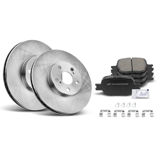 Disc Brake Rotors and Ceramic Pads Kit, 6 Pcs, Front Driver & Passenger, A-Premium, APBRPR421