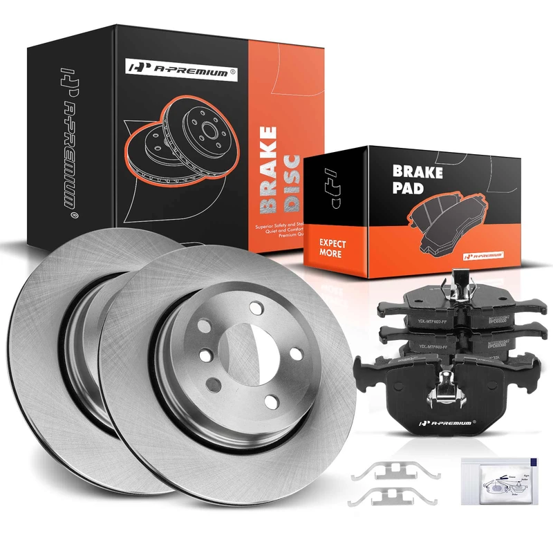 Brake Rotor and Pad Kit, 6 Pcs, Rear Driver & Passenger, A-Premium, APBRPR1308
