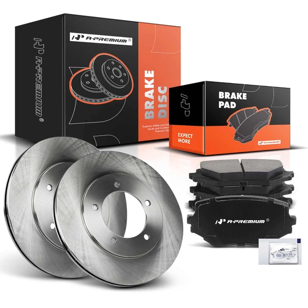 Disc Brake Rotors and Ceramic Pads Kit, 6 Pcs, Front Driver & Passenger, A-Premium, APBRPR863